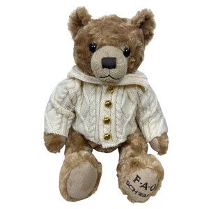 FAO Schwartz Teddy Bear Plush with Sweater Cardigan Stuffed Animal Toy 12''